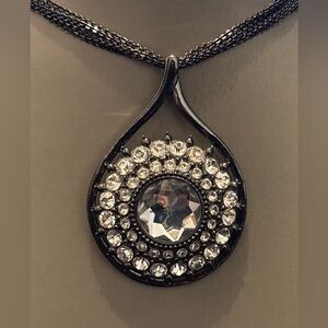 Vintage Gunmetal Chico’s Pendant Necklace & wearable bonus items